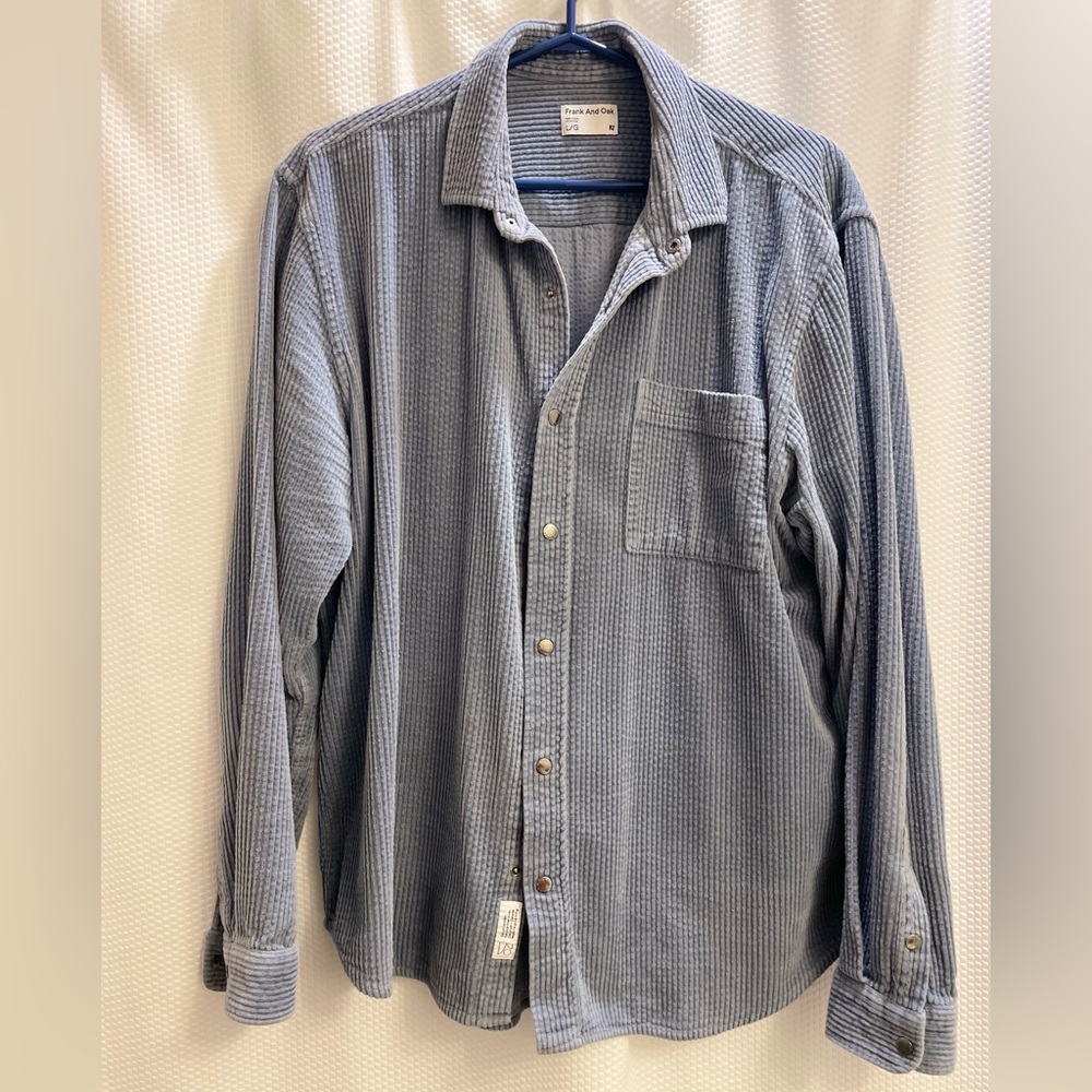 Frank & Oak Blue Casual Button Down Shirt